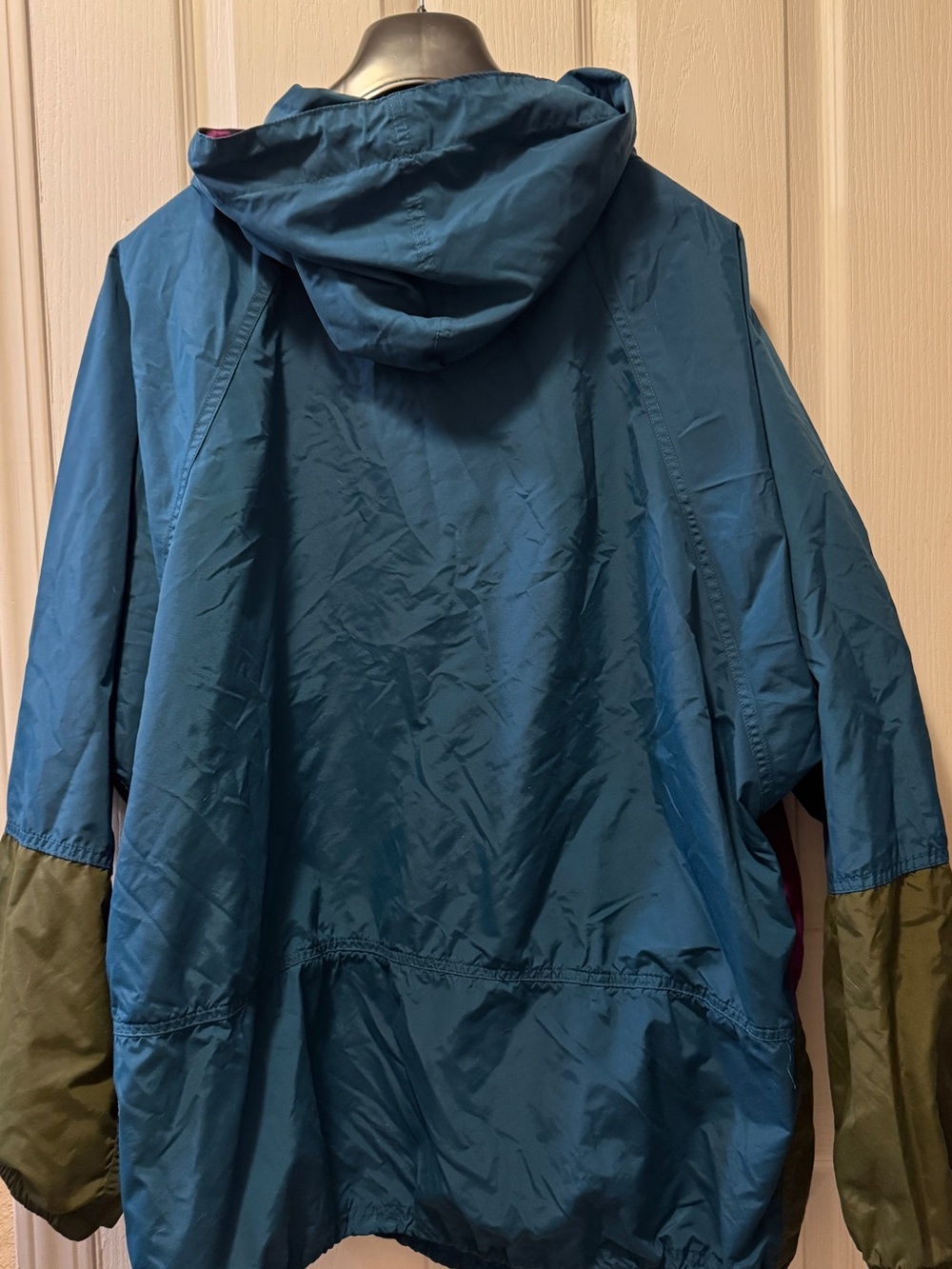 Vintage L.L.Bean Colorblock Hooded Anorak Jacket - Teal - Men’s L/XL - Picture 4 of 6